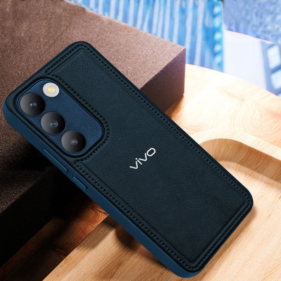 VIVO T3 5G Vintage Leather Stitched Protective Back Case