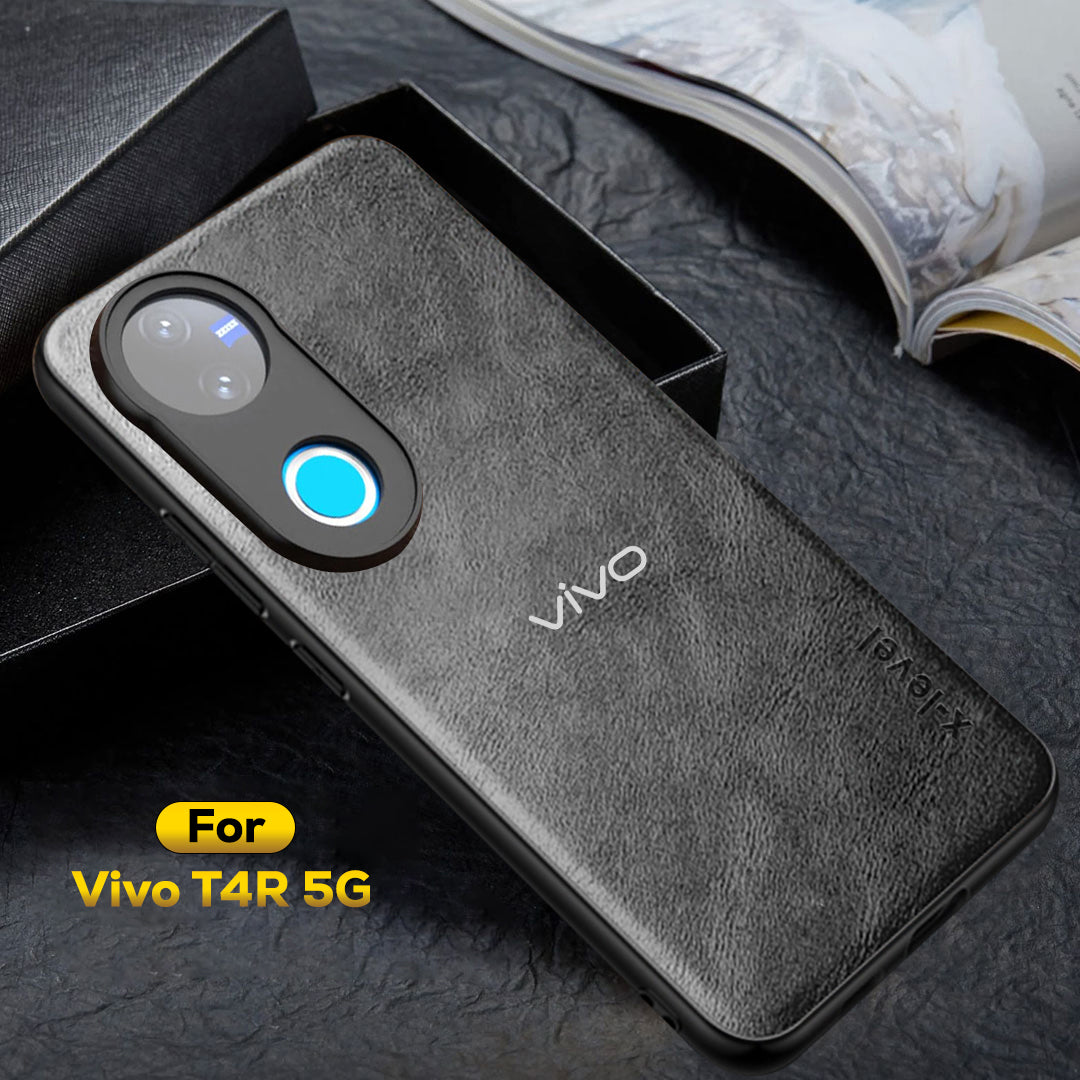 VIVO T4R 5G  Business Style  PU LEATHER PROTECTIVE BACK CASE WITH CAMERA PROTECTION