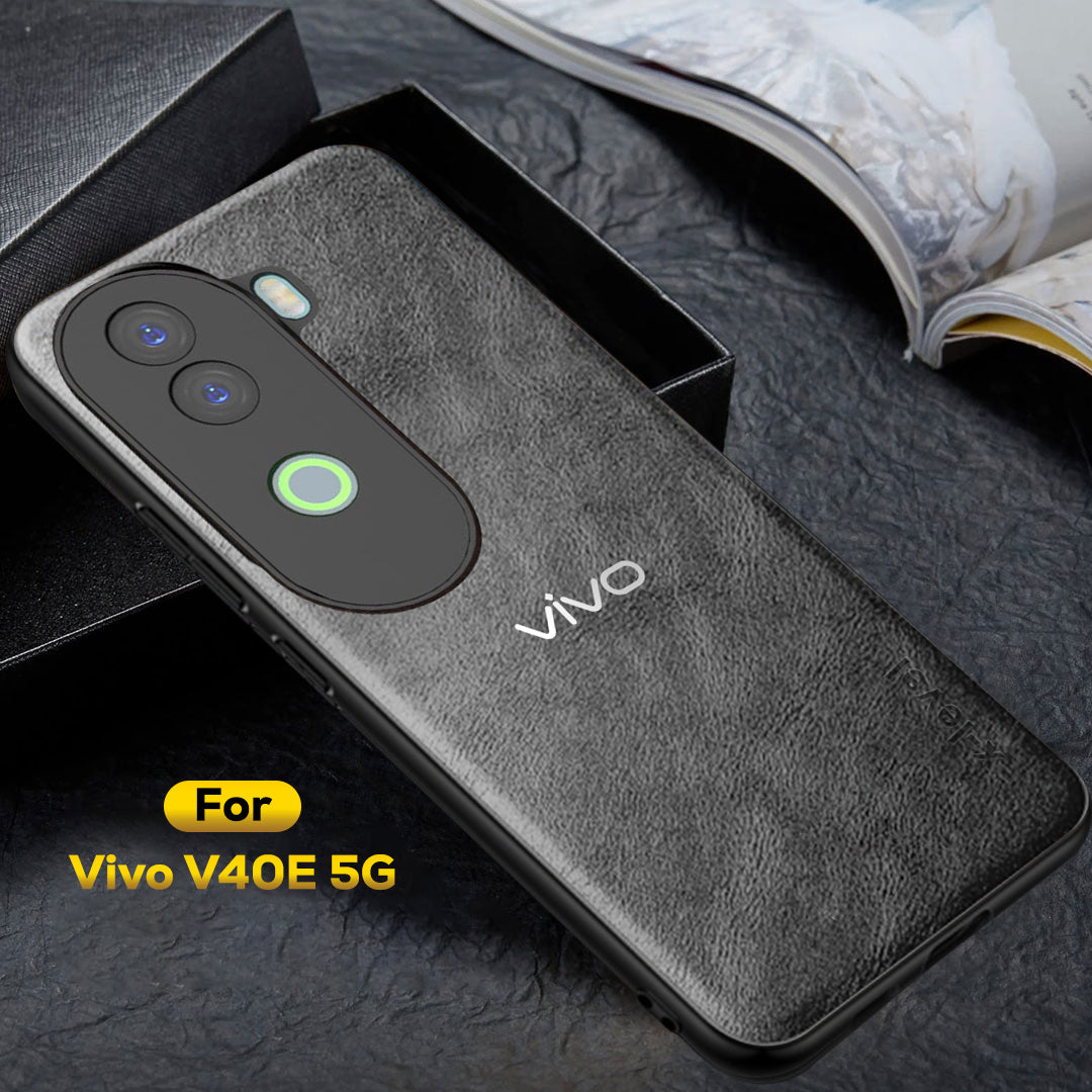 VIVO V40E 5G Business Style PU LEATHER PROTECTIVE BACK CASE WITH CAMERA PROTECTION