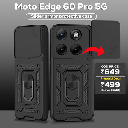MOTOROLA EDGE 60 PRO 5G Armor Military-grade Case With Sliding Camera Cover & 360 Kickstand