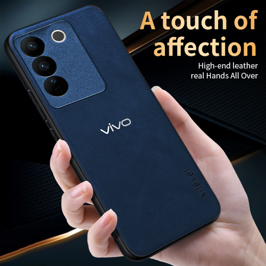 VIVO Y200 5G Business Style PU LEATHER PROTECTIVE BACK CASE WITH CAMERA PROTECTION