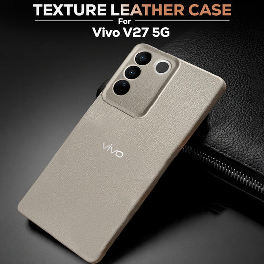 VIVO V27 5G Solid Color Leather Texture Matte Phone Back Case