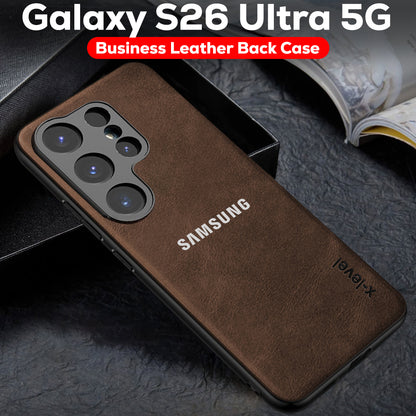Samsung Galaxy S26 ULTRA 5G BUSINESS STYLE PU LEATHER PROTECTIVE BACK CASE WITH CAMERA PROTECTION