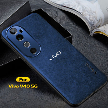 VIVO V40 5G Business Style PU LEATHER PROTECTIVE BACK CASE WITH CAMERA PROTECTION
