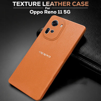 Oppo Reno 11 5G Solid Color Leather Texture Matte Phone Back Case