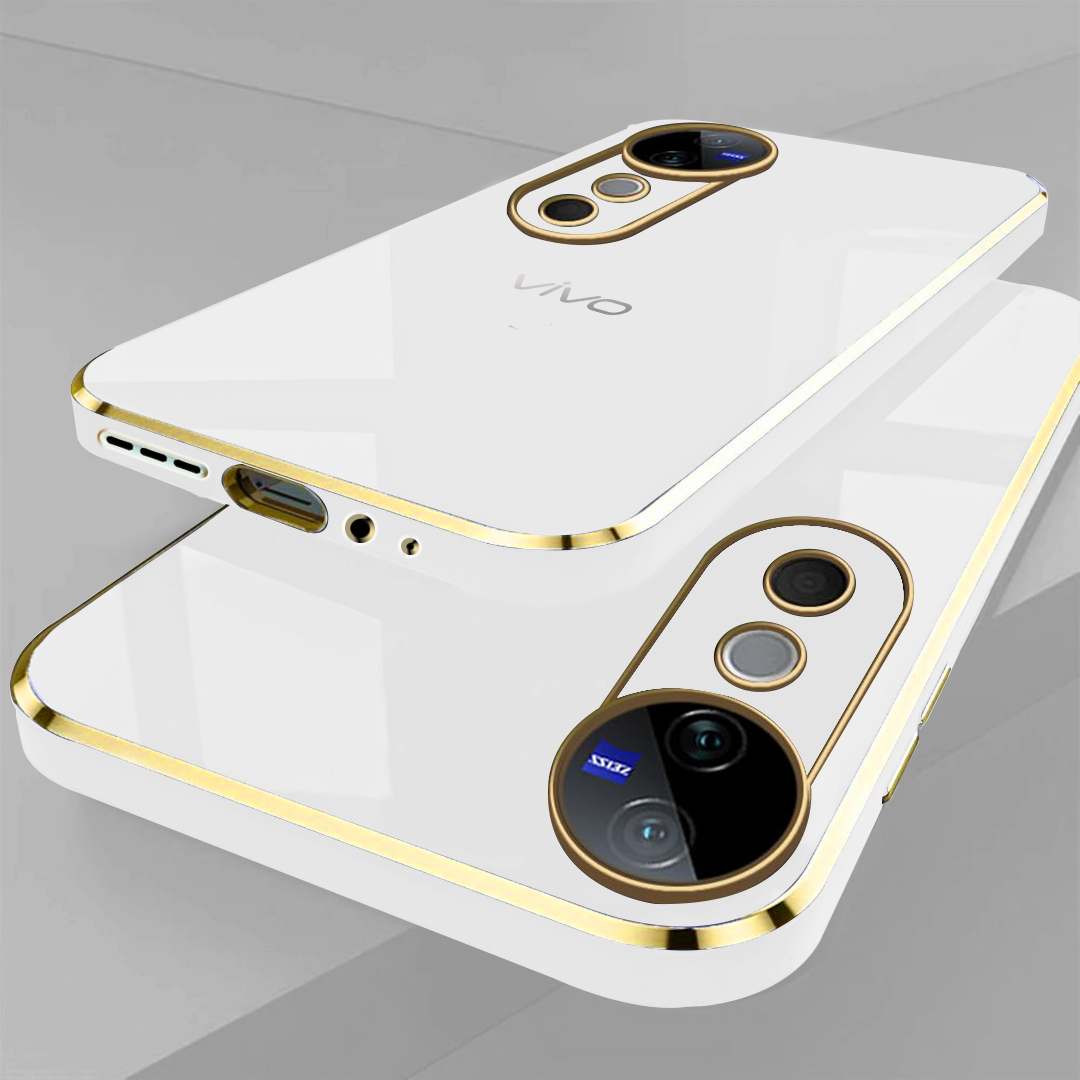 VIVO V40/V40 PRO 5G ULTRA-SHINE GOLD ELECTROPLATED LUXURIOUS  BACK CASE WITH CAMERA PROTECTION