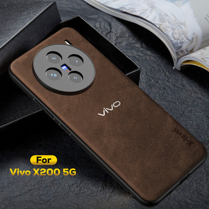 VIVO X200 5G  Business Style PU LEATHER PROTECTIVE BACK CASE WITH CAMERA PROTECTION