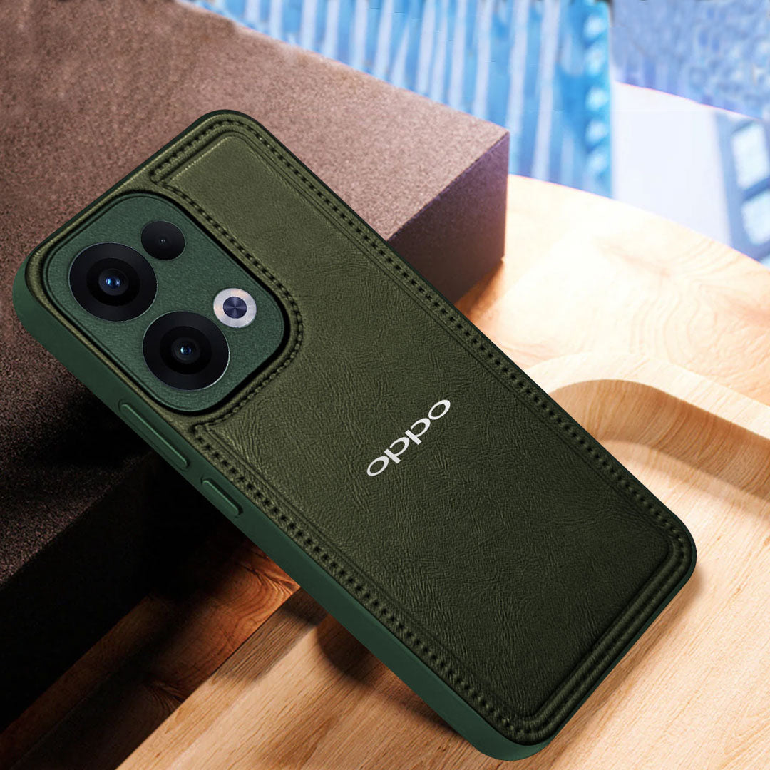 OPPO RENO 13 5G Vintage Leather Stitched Protective Back Case