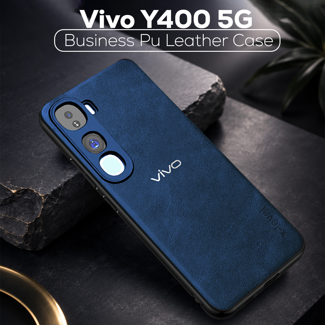 VIVO Y400 5G Business Style PU LEATHER PROTECTIVE BACK CASE WITH CAMERA PROTECTION