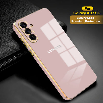 Samsung GALAXY A37 5G ULTRA-SHINE GOLD ELECTROPLATED LUXURIOUS  BACK CASE WITH CAMERA PROTECTION