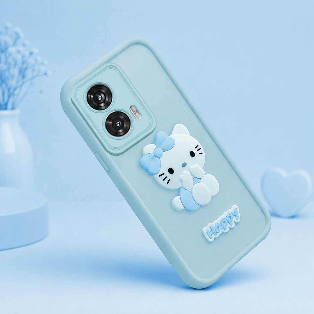 MOTOROLA EDGE 50 FUSION 5G Soft Silicone 3D Hello Kitty character design Back Case with Camera Protection