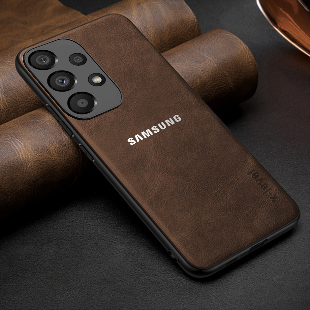 GALAXY A73 5G  Business Style PU LEATHER PROTECTIVE BACK CASE WITH CAMERA PROTECTION