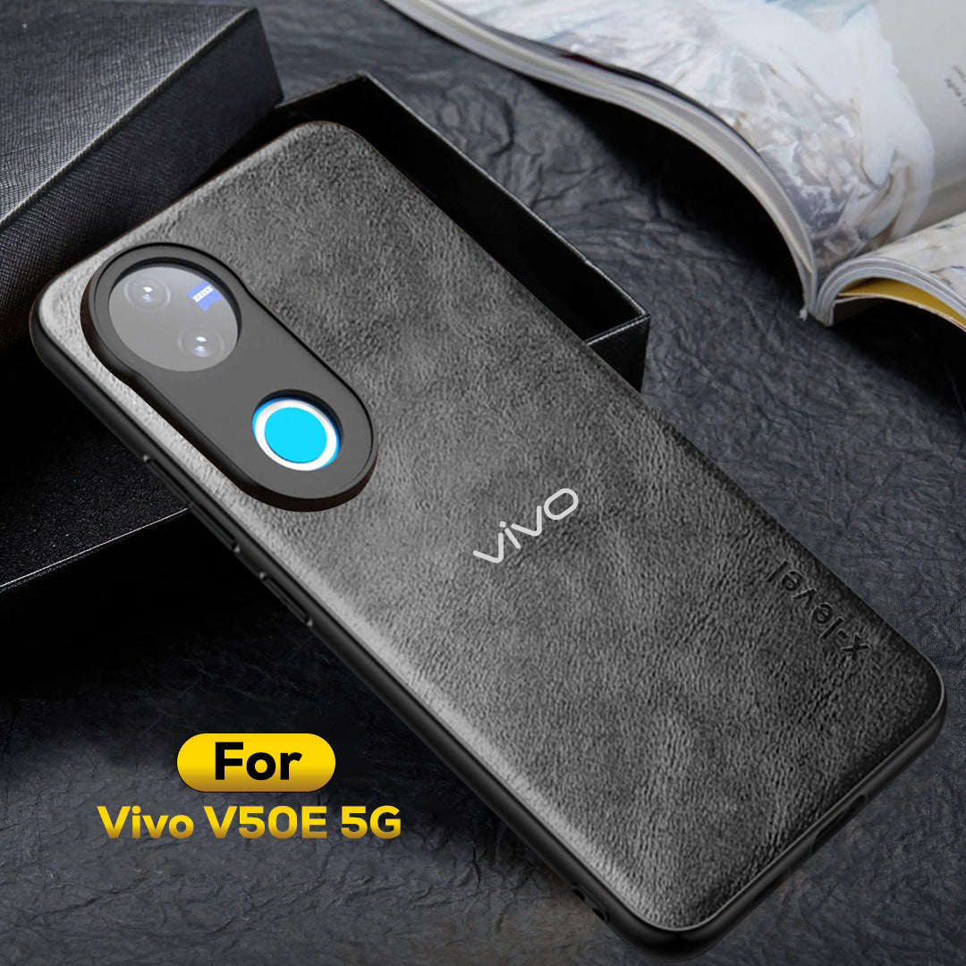 VIVO V50E 5G  Business Style PU LEATHER PROTECTIVE BACK CASE WITH CAMERA PROTECTION