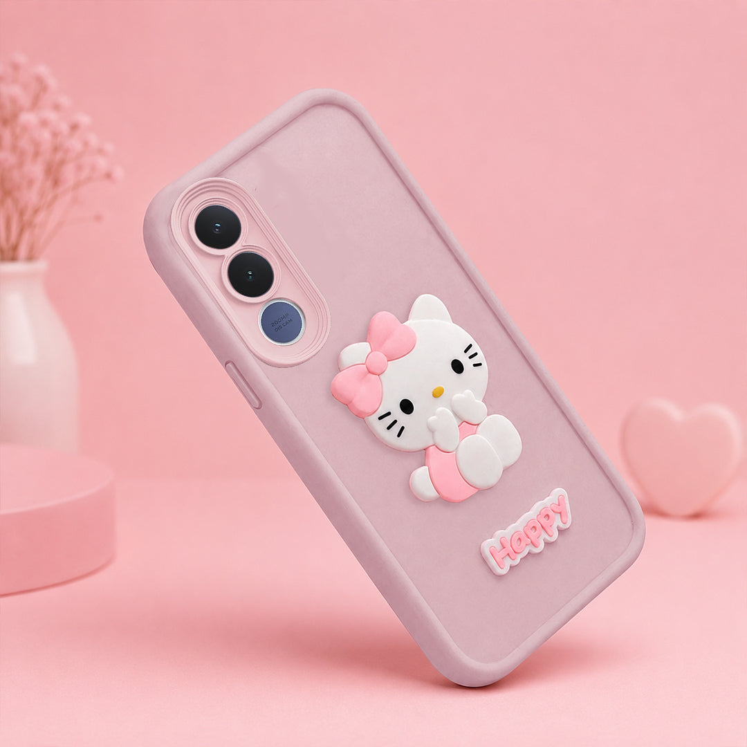 VIVO V70FE 5G Soft Silicone 3D Hello Kitty character design Back Case with Camera Protection