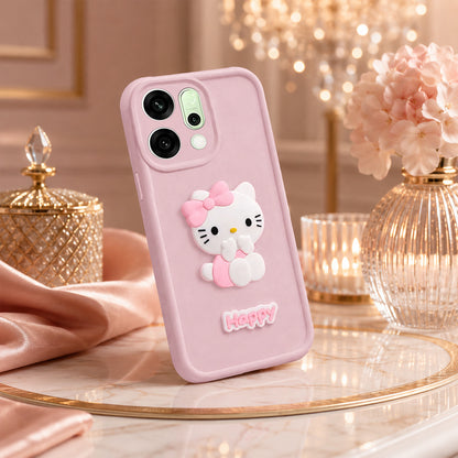 OPPO RENO 14 5G Soft Silicone 3D Hello Kitty character design Back Case with Camera Protection