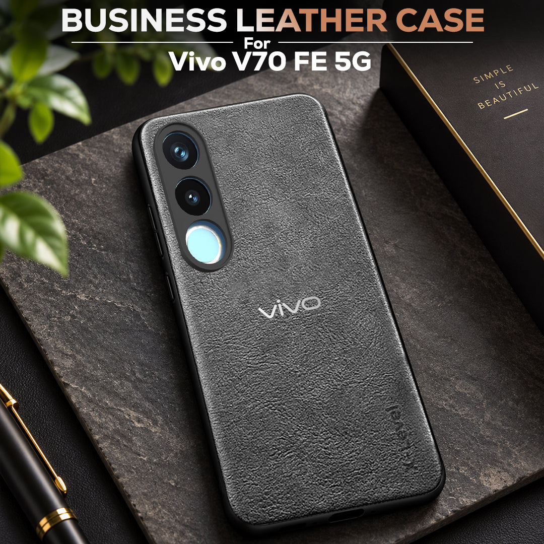 VIVO V70 FE 5G  Business Style PU LEATHER PROTECTIVE BACK CASE WITH CAMERA PROTECTION