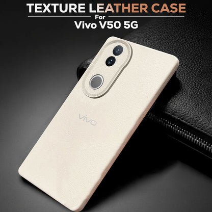Vivo V50 5G Solid Color Leather Texture Matte Phone Back Case