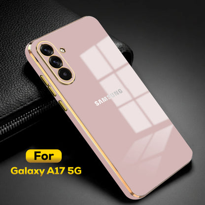 SAMSUNG GALAXY A17 5G ULTRA-SHINE GOLD ELECTROPLATED LUXURIOUS BACK CASE WITH CAMERA PROTECTION