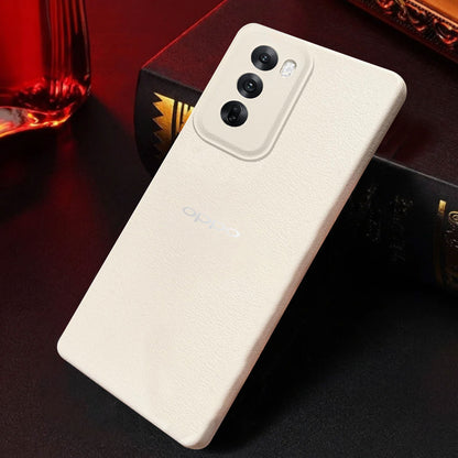 Oppo Reno 12 PRO 5G Solid Color Leather Texture Matte Phone Back Case