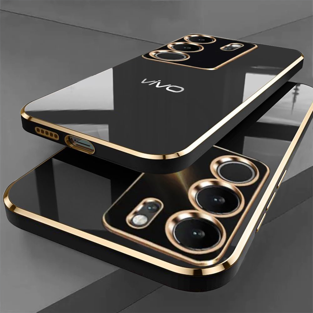 VIVO V29 5G ULTRA-SHINE GOLD ELECTROPLATED LUXURIOUS  BACK CASE WITH CAMERA PROTECTION