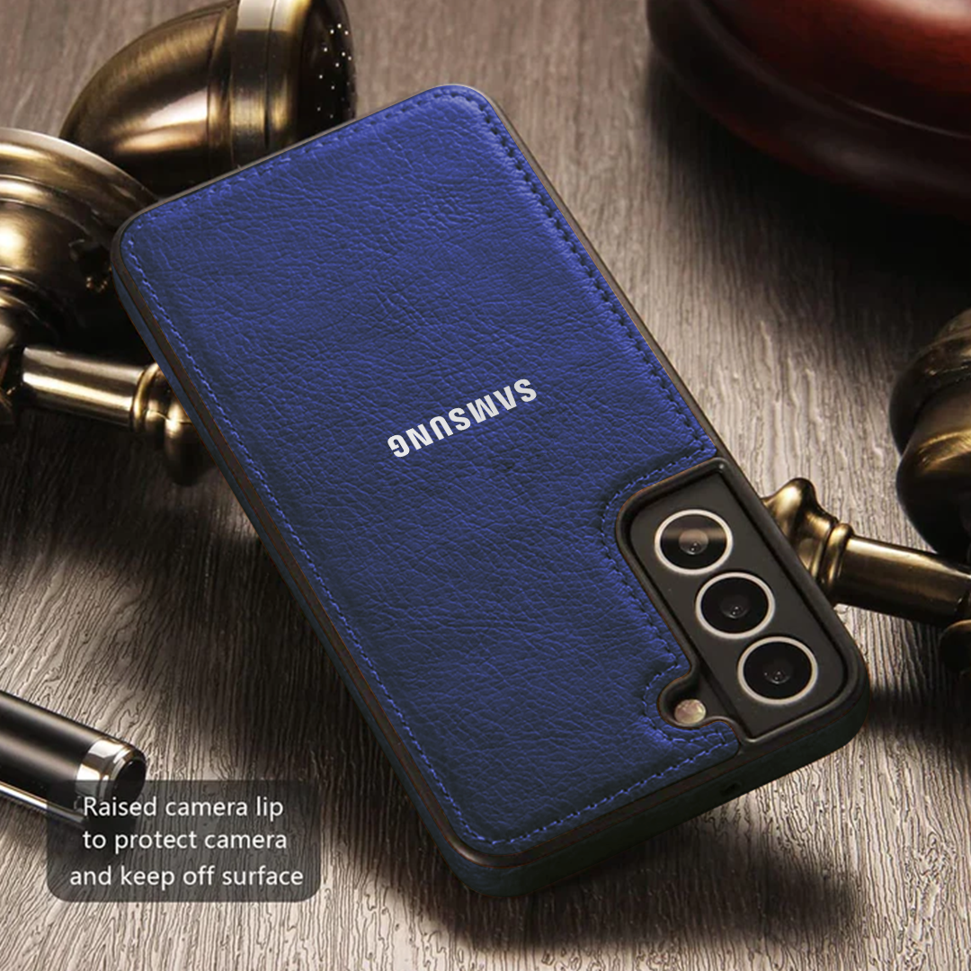 Galaxy S23 5G Drop Protection | Raised Camera Edges Protective Back Leather Case