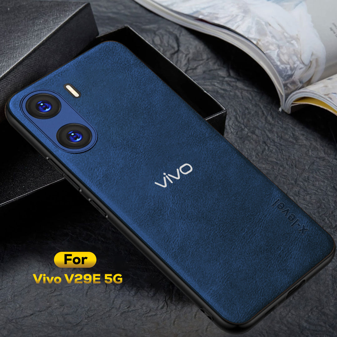 VIVO V29E 5G Business Style PU LEATHER PROTECTIVE BACK CASE WITH CAMERA PROTECTION