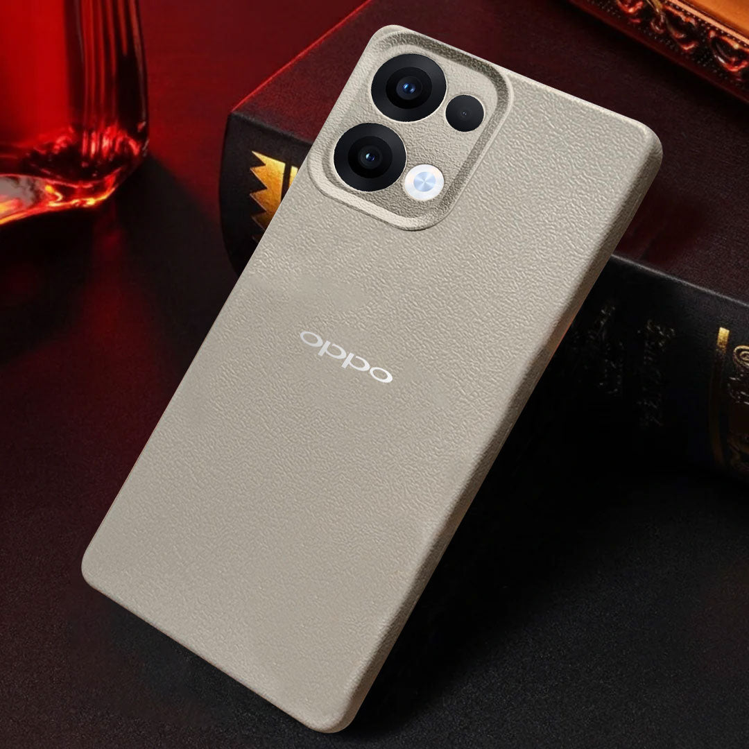 Oppo Reno 13 5G Solid Color Leather Texture Matte Phone Back Case