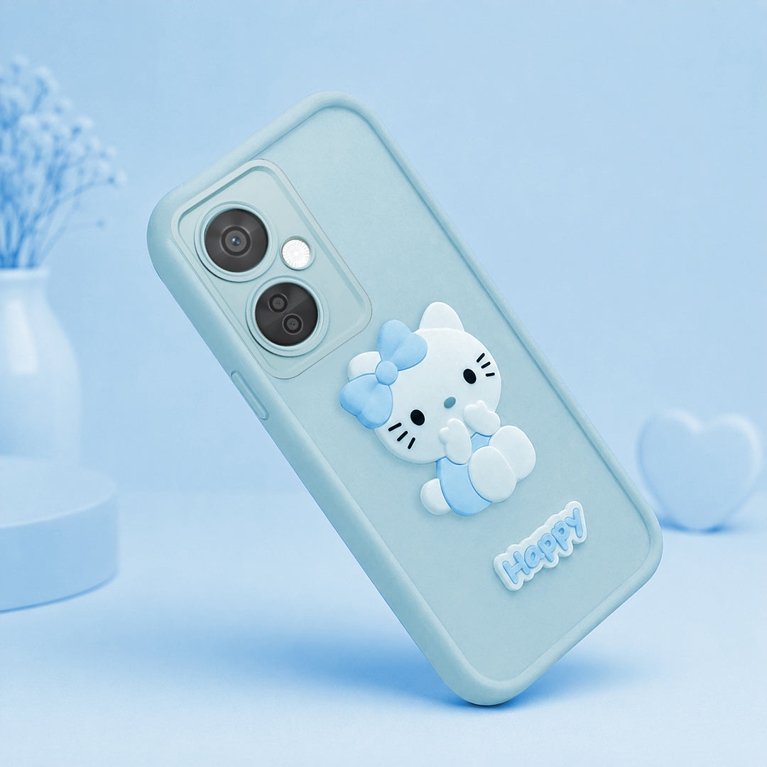 ONEPLUS NORD CE 3 LITE 5G Soft Silicone 3D Hello Kitty character design Back Case with Camera Protection