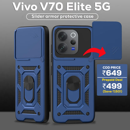 VIVO V70 Elite 5G Armor Military-grade Case With Sliding Camera Cover & 360 Kickstand