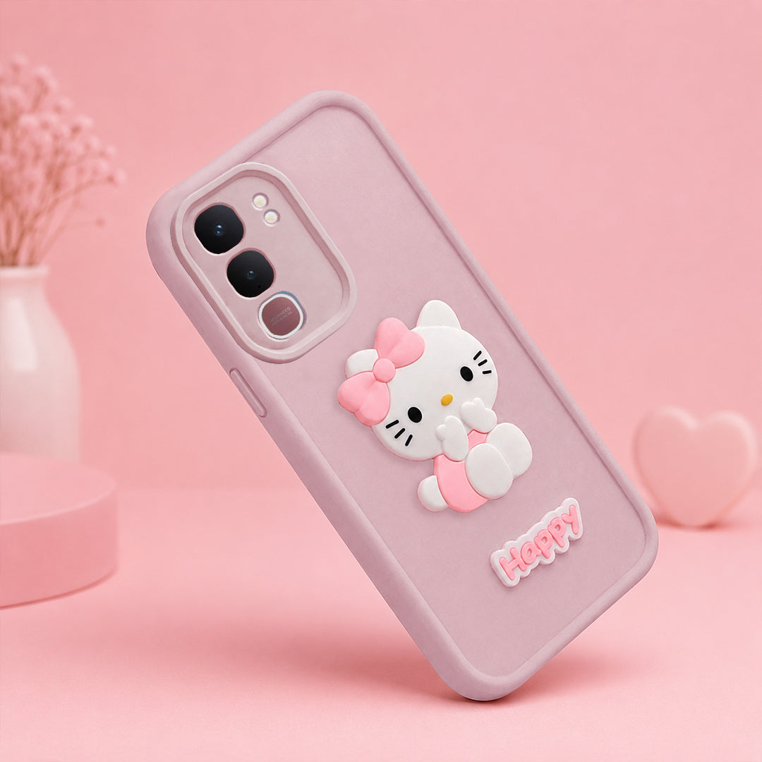 VIVO Y31 PRO 5G Soft Silicone 3D Hello Kitty character design Back Case with Camera Protection