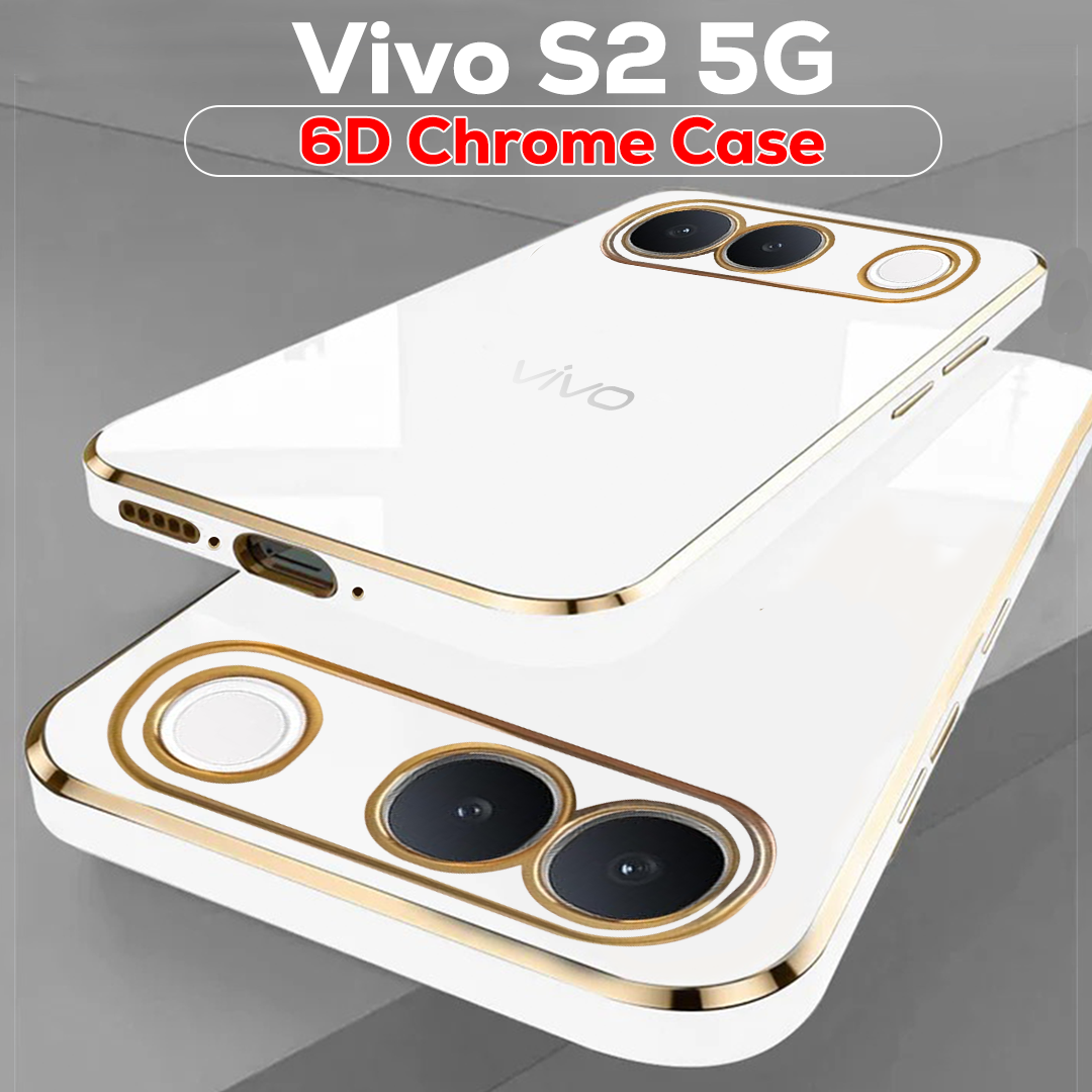 VIVO S2 5G ULTRA-SHINE GOLD ELECTROPLATED LUXURIOUS  BACK CASE WITH CAMERA PROTECTION
