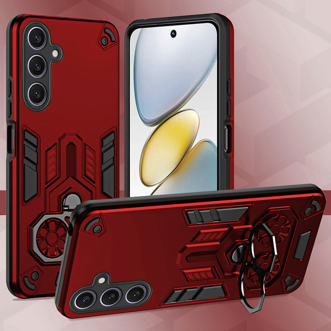 Samsung S23Fe 5G Armor knight Series Camera Protection 2 in 1 Shockproof Phone Cover with Kickstand