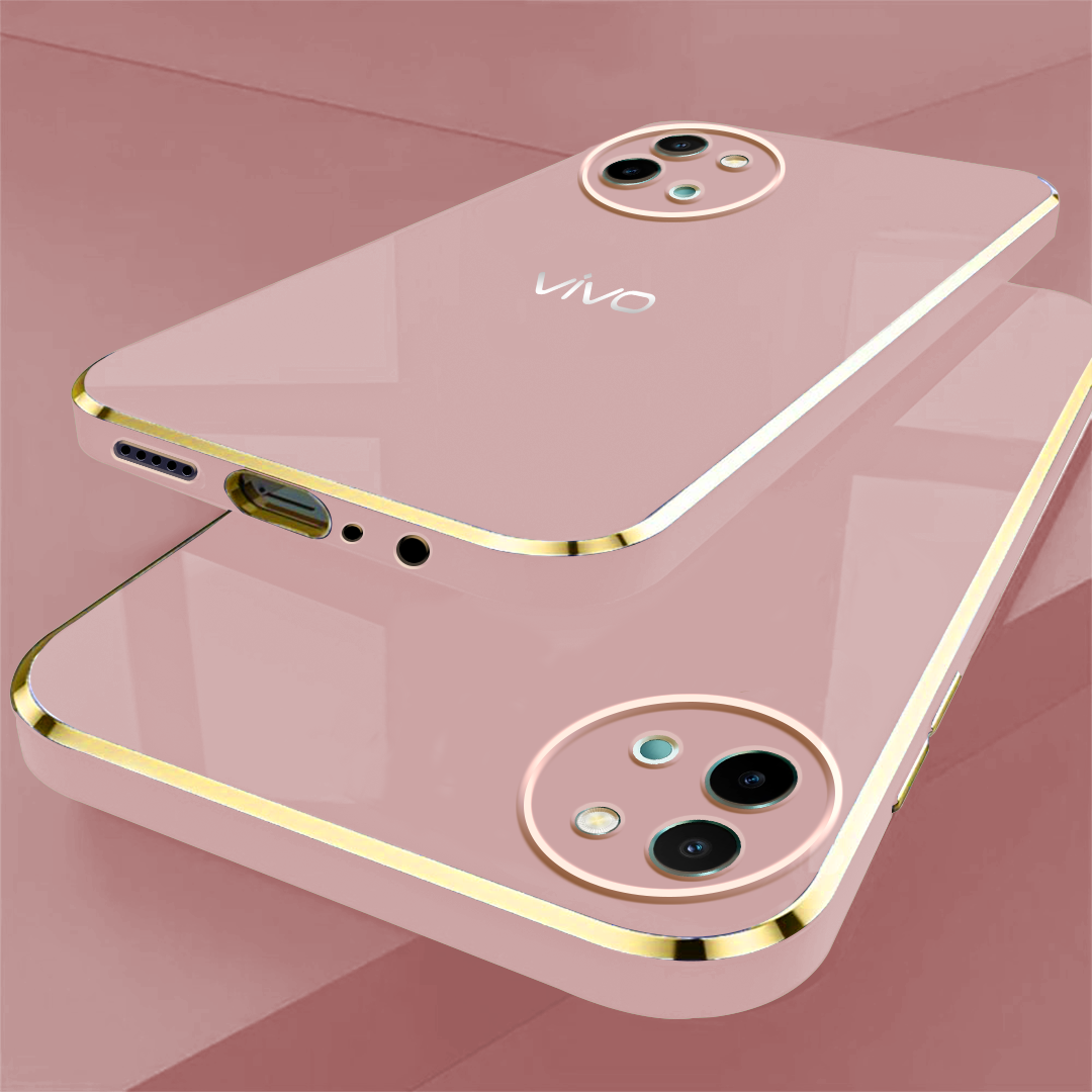 VIVO Y58/Y38 5G ULTRA-SHINE GOLD ELECTROPLATED LUXURIOUS  BACK CASE WITH CAMERA PROTECTION