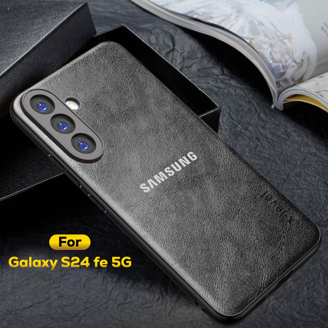 SAMSUNG GALAXY S24 FE 5G  Business Style  PU LEATHER PROTECTIVE BACK CASE WITH CAMERA PROTECTION
