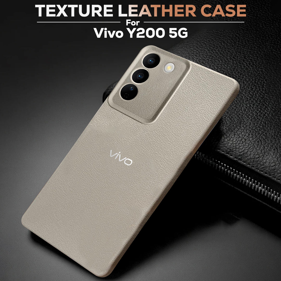 VIVO Y200 5G Solid Color Leather Texture Matte Phone Back Case