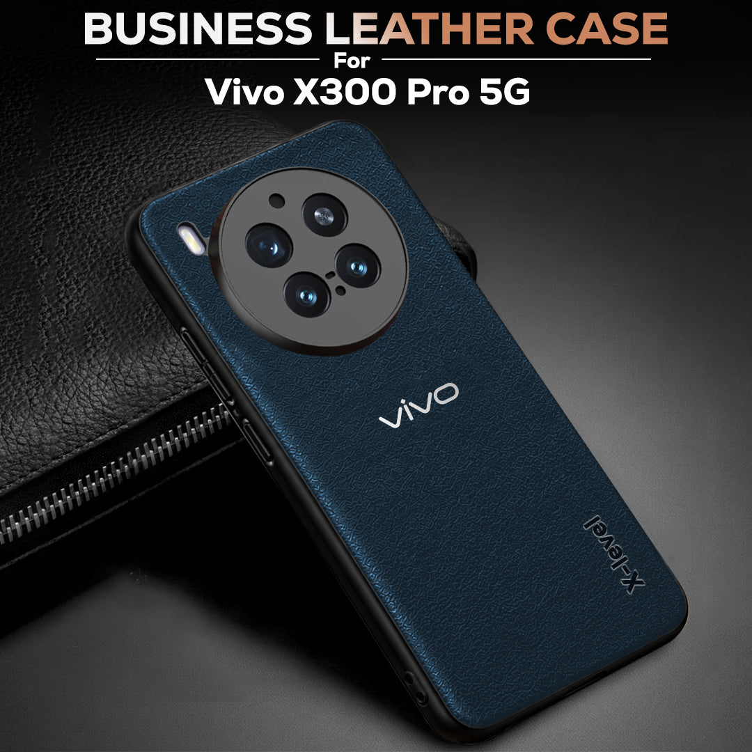 VIVO X300 PRO 5G  Business Style PU LEATHER PROTECTIVE BACK CASE WITH CAMERA PROTECTION