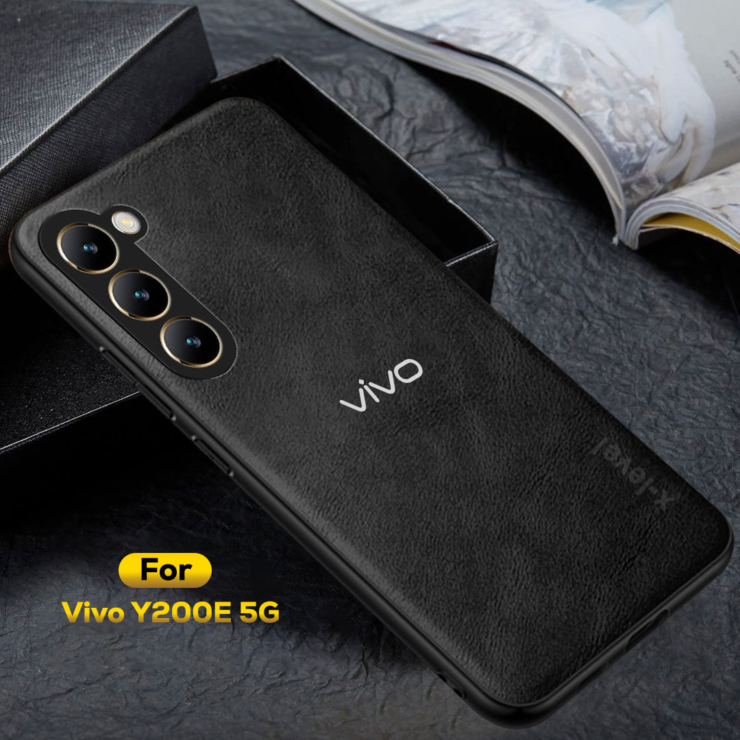 VIVO Y200E 5G Business Style PU LEATHER PROTECTIVE BACK CASE WITH CAMERA PROTECTION