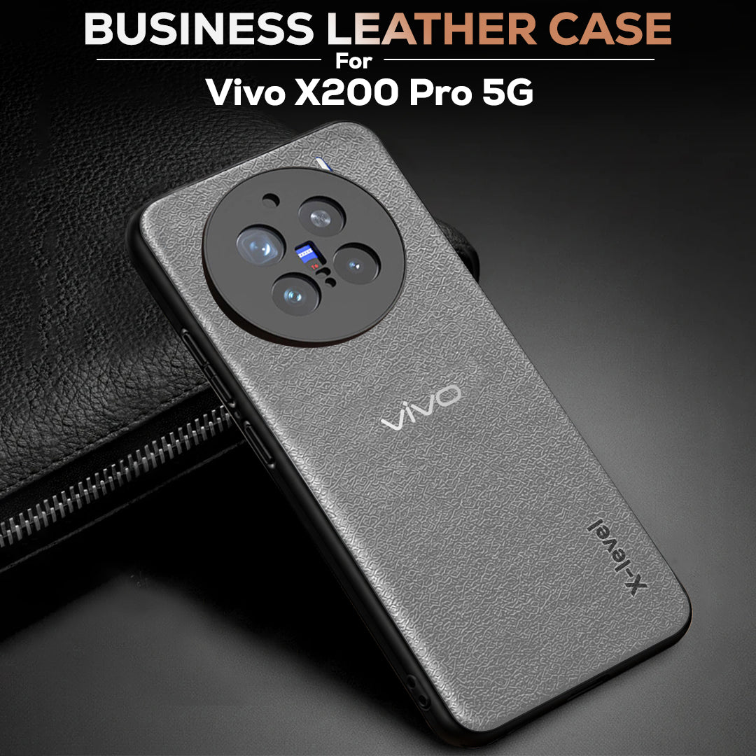 VIVO X200 PRO 5G  Business Style  PU LEATHER PROTECTIVE BACK CASE WITH CAMERA PROTECTION