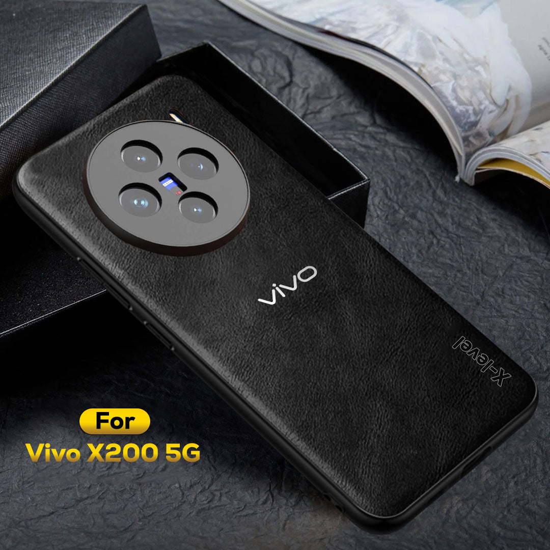 VIVO X200 5G  Business Style PU LEATHER PROTECTIVE BACK CASE WITH CAMERA PROTECTION