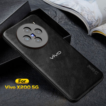 VIVO X200 5G  Business Style PU LEATHER PROTECTIVE BACK CASE WITH CAMERA PROTECTION