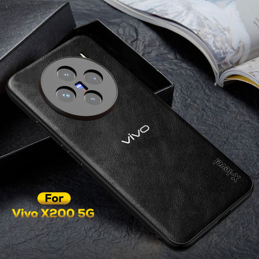VIVO X200 5G  Business Style PU LEATHER PROTECTIVE BACK CASE WITH CAMERA PROTECTION