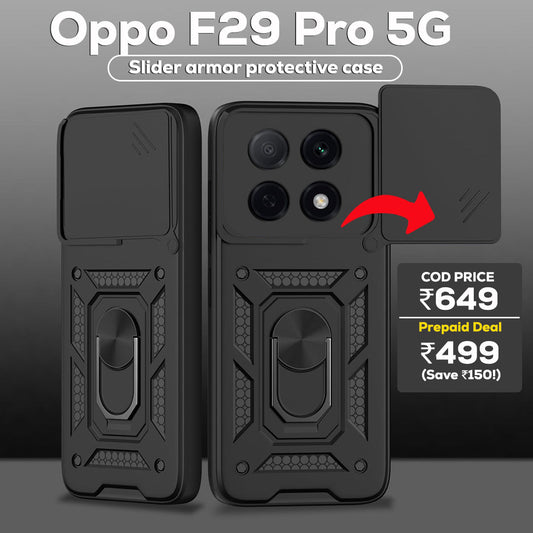 Oppo F29 PRO 5G Armor Military-grade Case With Sliding Camera Cover & 360 Kickstand