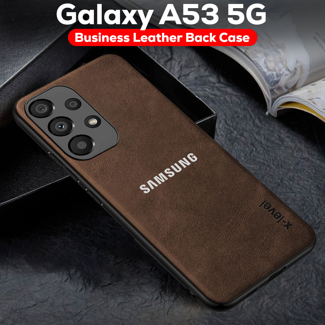 GALAXY A53 5G  Business Style PU LEATHER PROTECTIVE BACK CASE WITH CAMERA PROTECTION