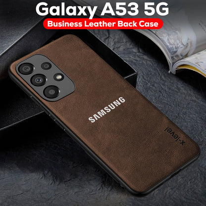 GALAXY A53 5G  Business Style PU LEATHER PROTECTIVE BACK CASE WITH CAMERA PROTECTION