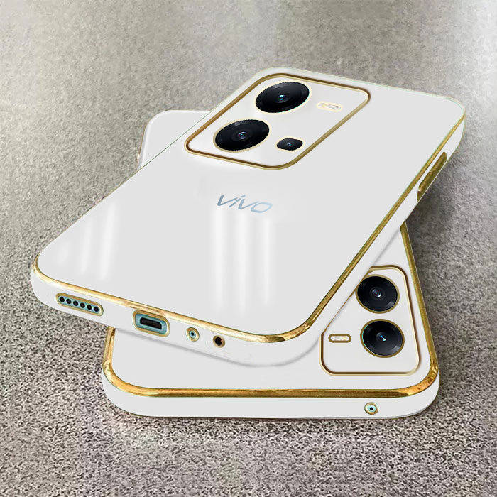 VIVO V25 ULTRA-SHINE GOLD ELECTROPLATED LUXURIOUS BACK CASE WITH CAMERA PROTECTION