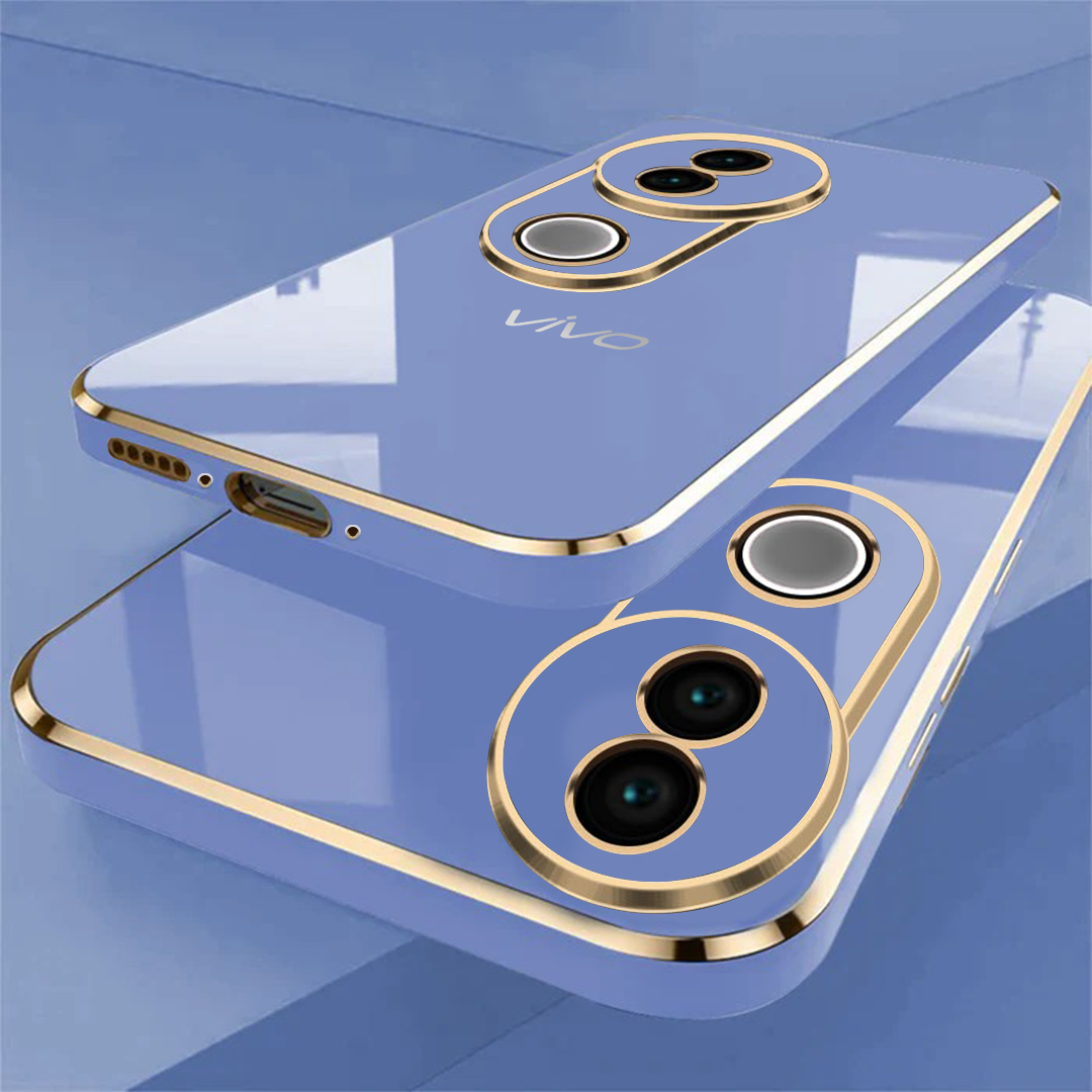 VIVO V50 PRO 5G ULTRA-SHINE GOLD ELECTROPLATED LUXURIOUS  BACK CASE WITH CAMERA PROTECTION