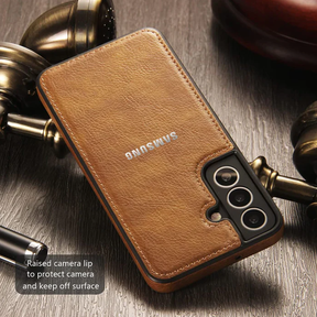 Galaxy S23 FE 5G Drop Protection | Raised Camera Edges Protective Back Leather Case