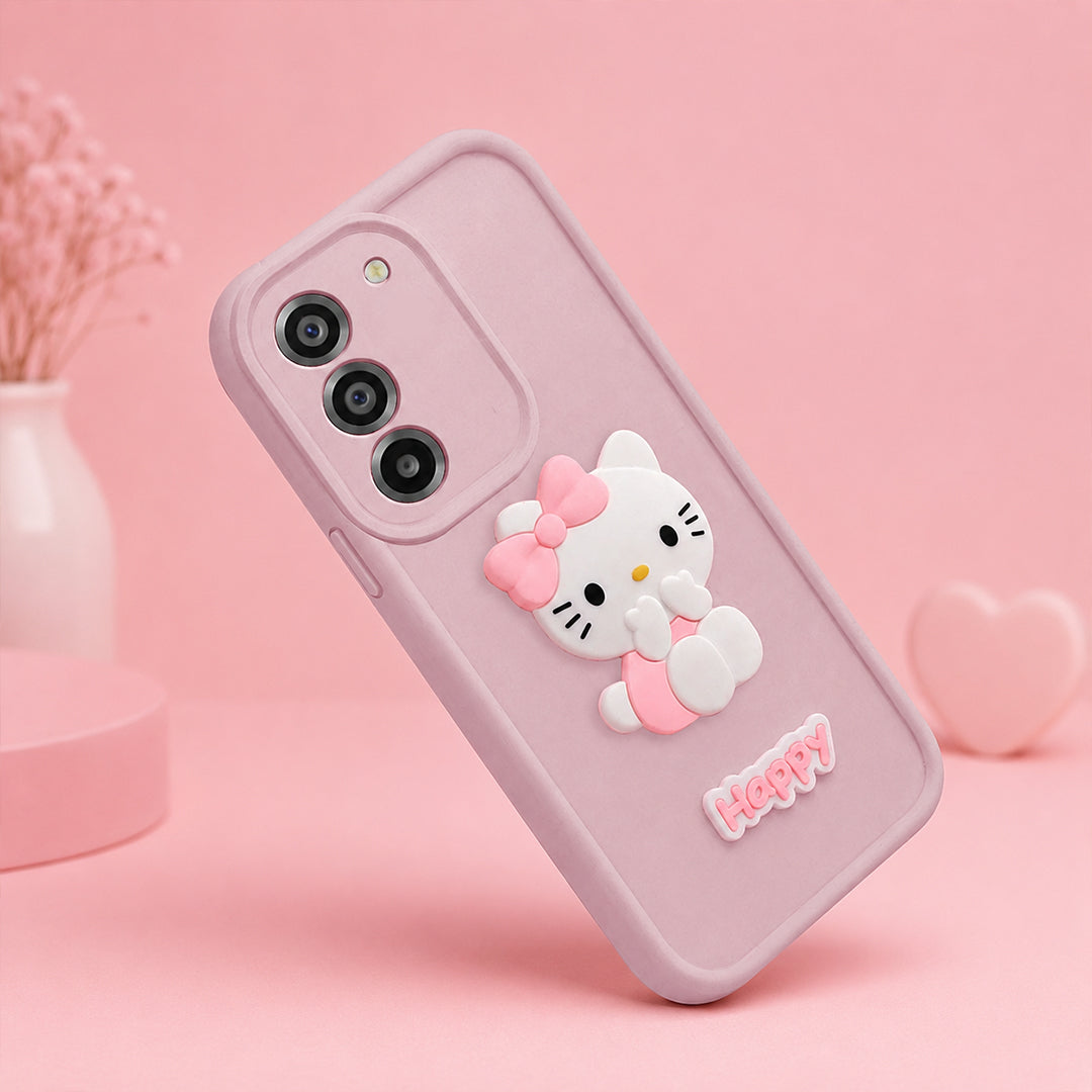Samsung Galaxy S21 FE 5G Soft Silicone 3D Hello Kitty character design Back Case with Camera Protection