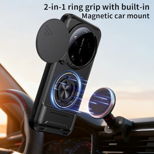 VIVO X300 ULTRA 5G Built-in Ring Stand and Folding Stand, Lens Protection Slider, Magnetic Protective case