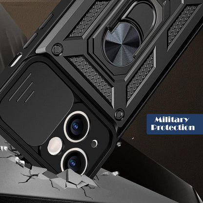 IPhone 14 5G Armor Military-grade Case With Sliding Camera Cover & 360 Kickstand